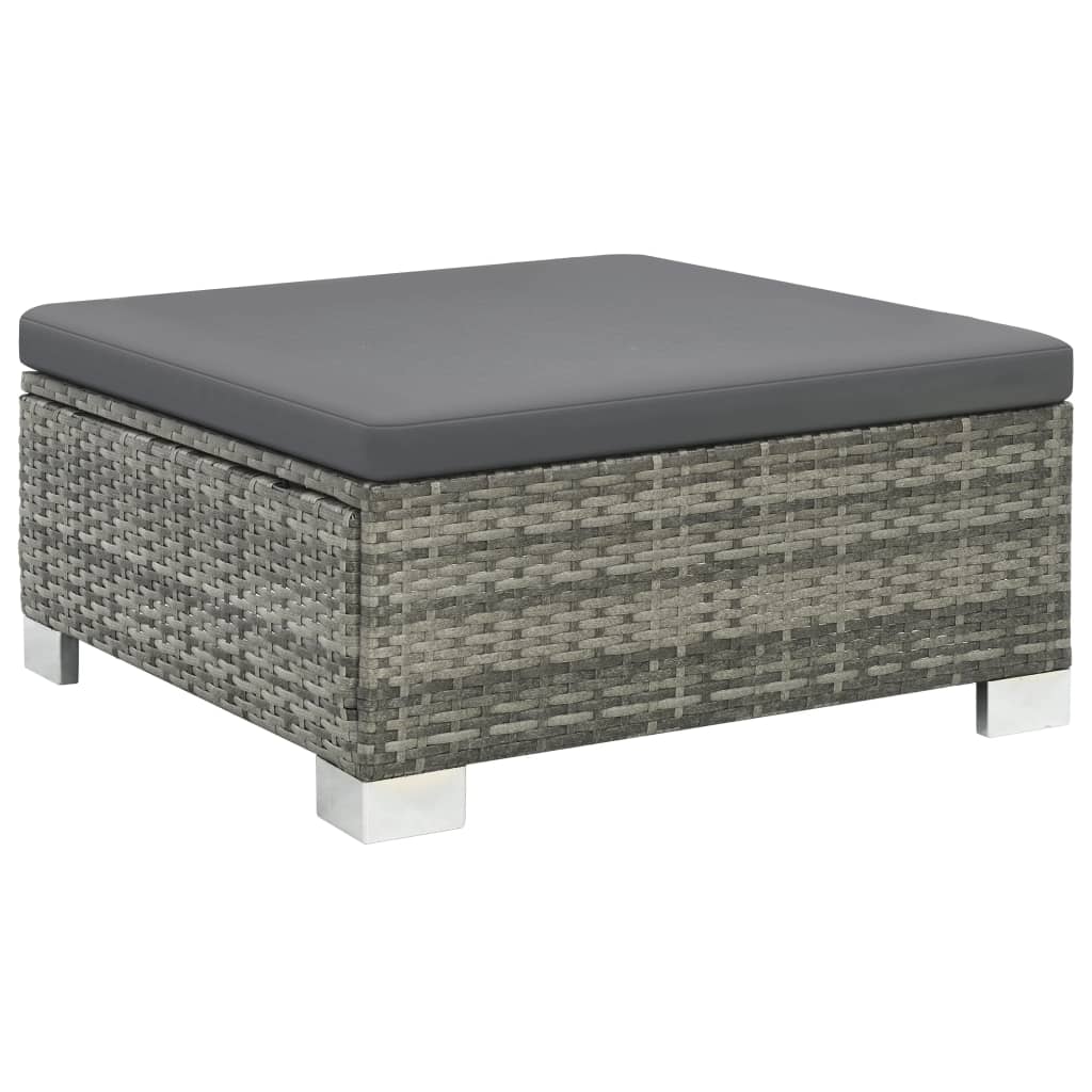 10-delige Loungeset met kussens poly rattan