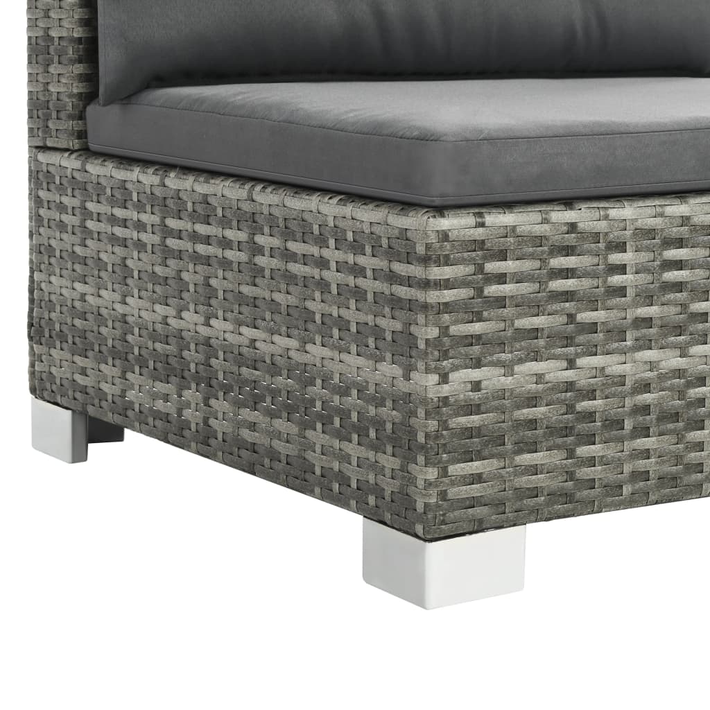 10-delige Loungeset met kussens poly rattan