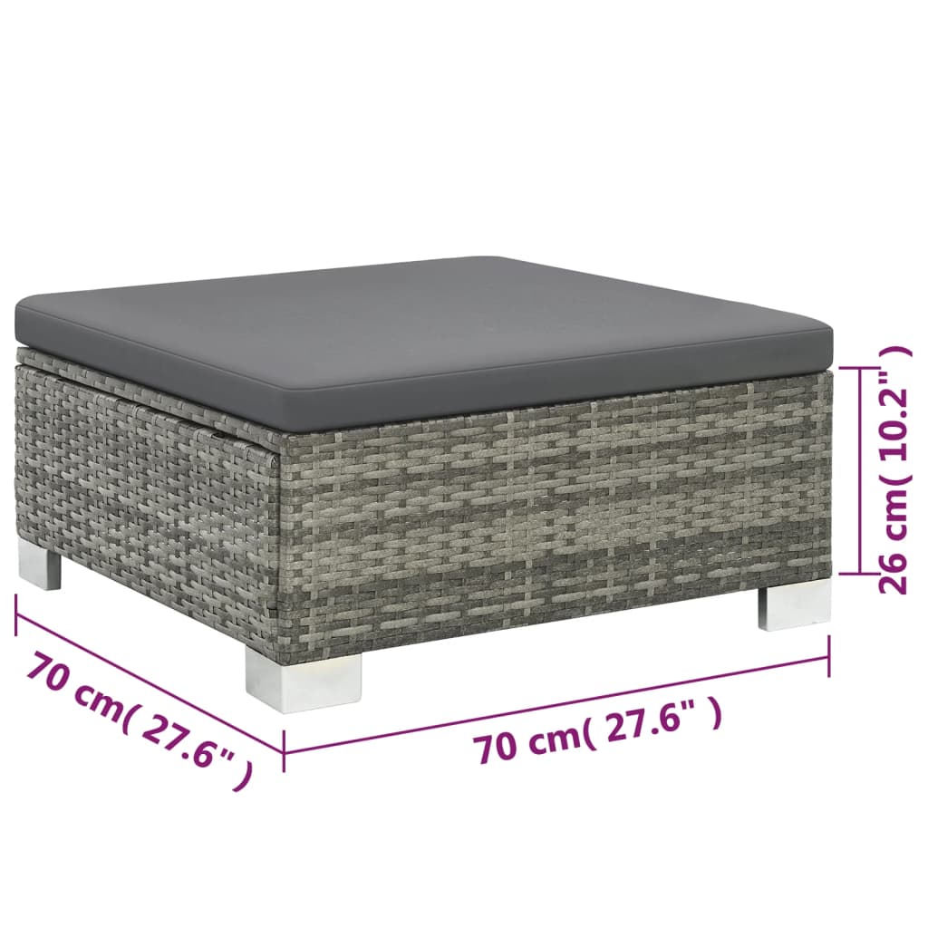 10-delige Loungeset met kussens poly rattan