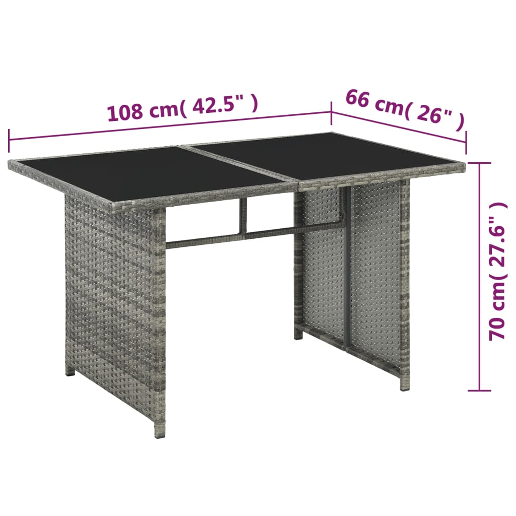 10-delige Loungeset met kussens poly rattan