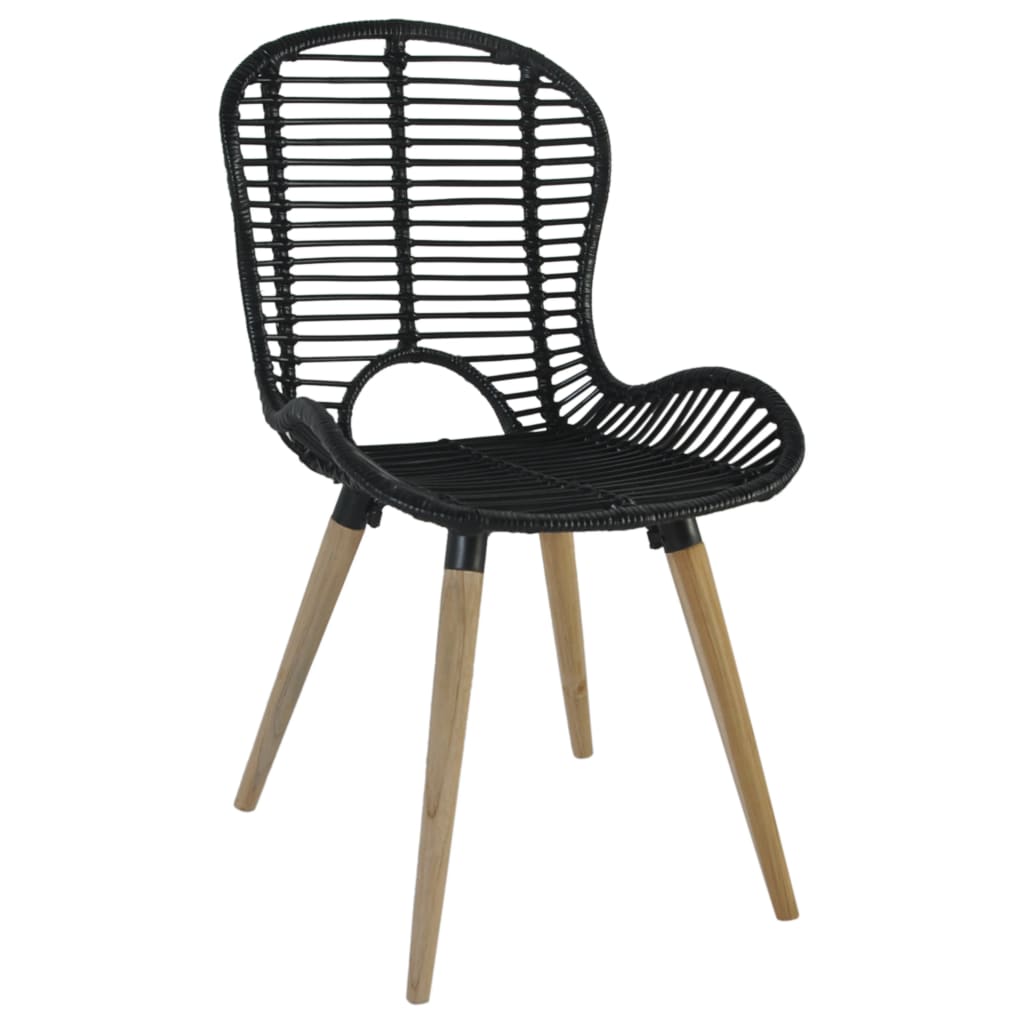 Eetkamerstoelen 2 st natuurlijk rattan