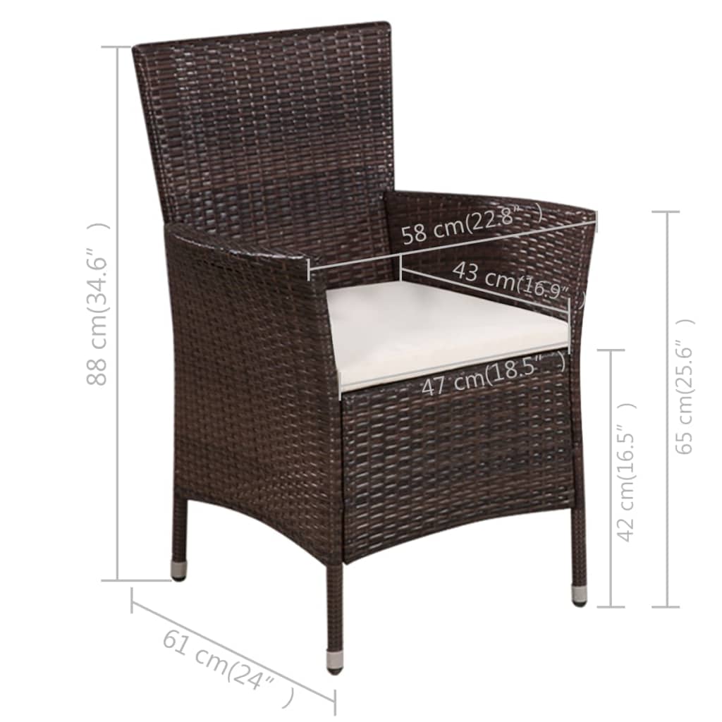 3-delige Bistroset poly rattan