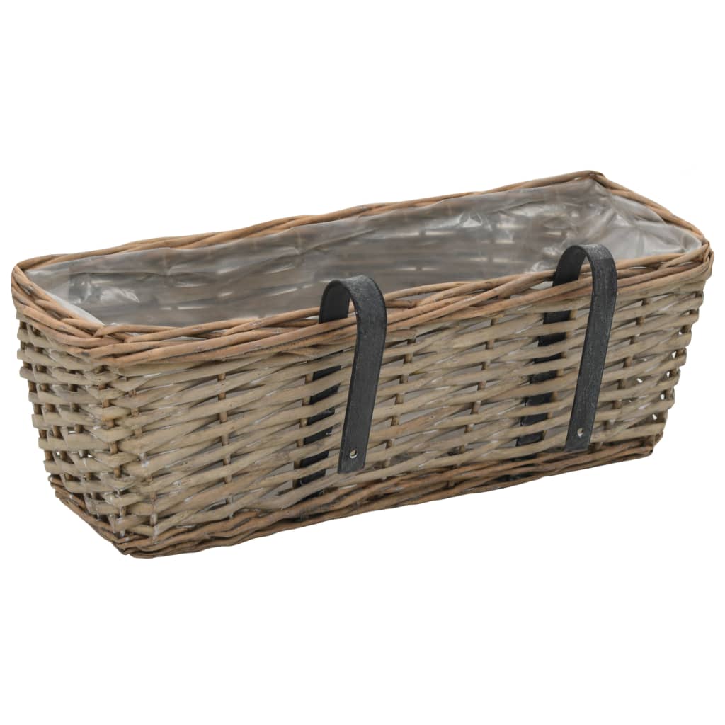 Balkonbakken 2 st 60 cm wicker met PE-voering