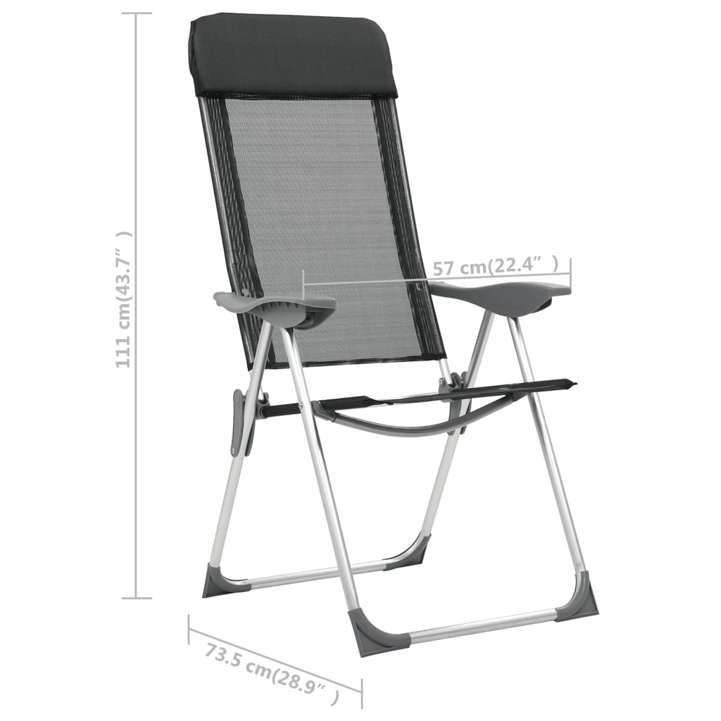 Campingstoelen inklapbaar aluminium 2 st