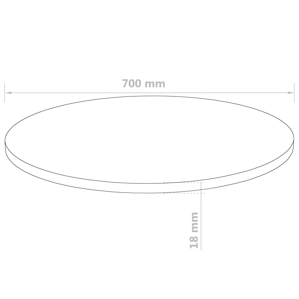 Tafelblad rond MDF 500x18 mm