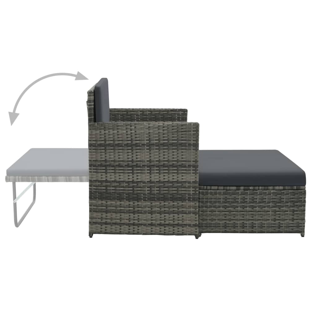 2-delige Loungeset met kussens poly rattan