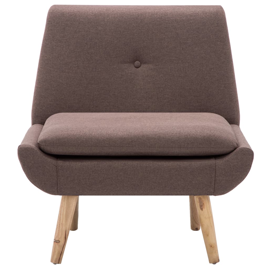 Fauteuil met voetenbankje stof bruin