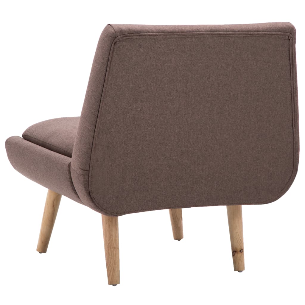 Fauteuil met voetenbankje stof bruin