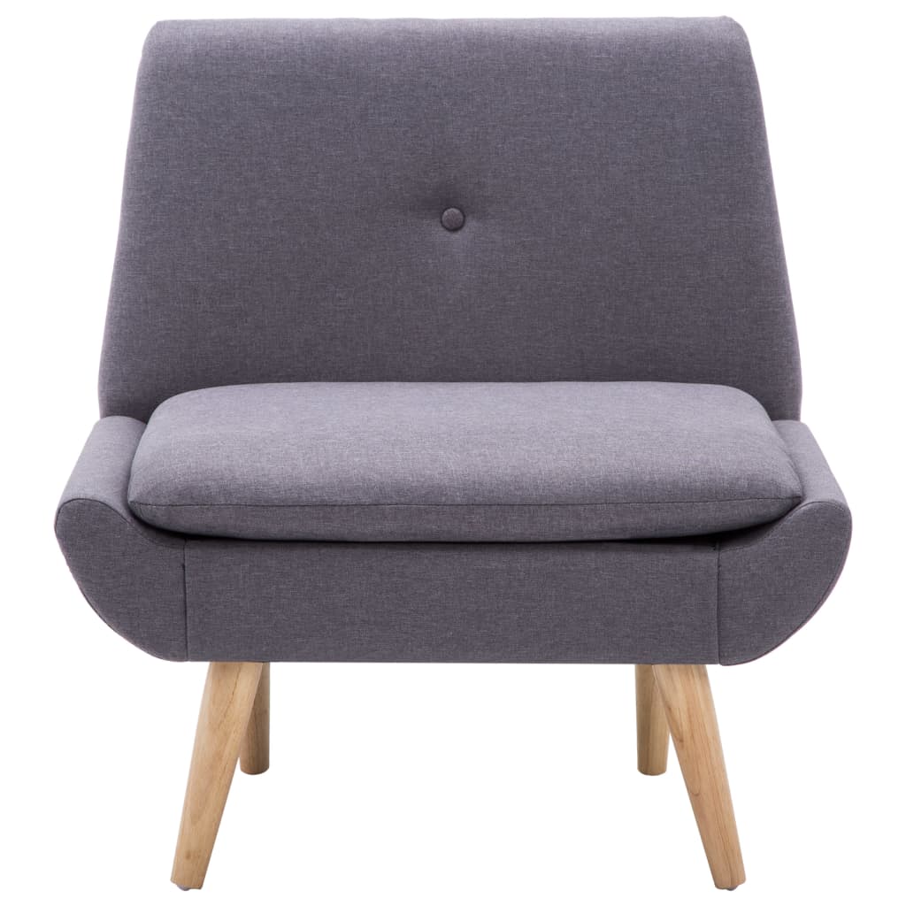 Fauteuil met voetenbankje stof bruin