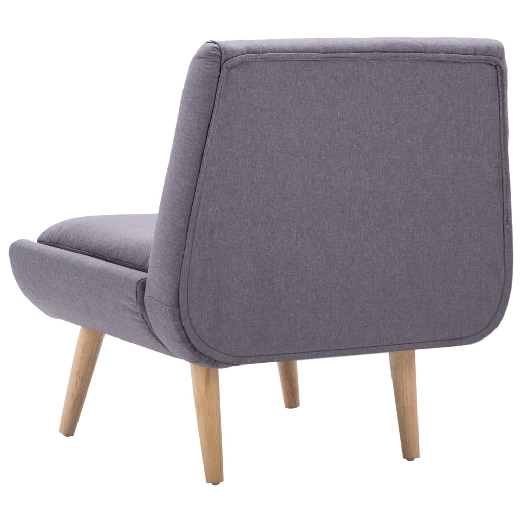 Fauteuil met voetenbankje stof bruin