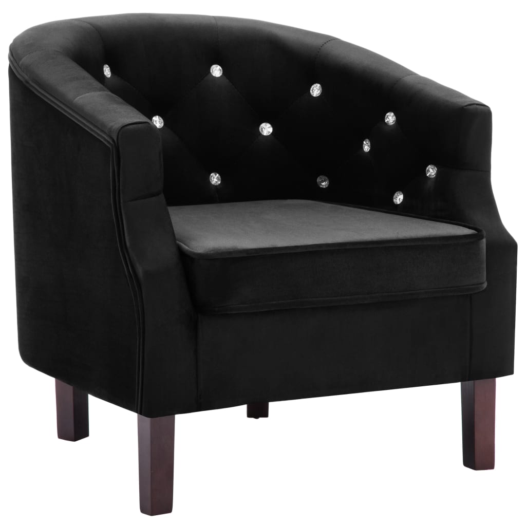 Fauteuil fluweel zwart