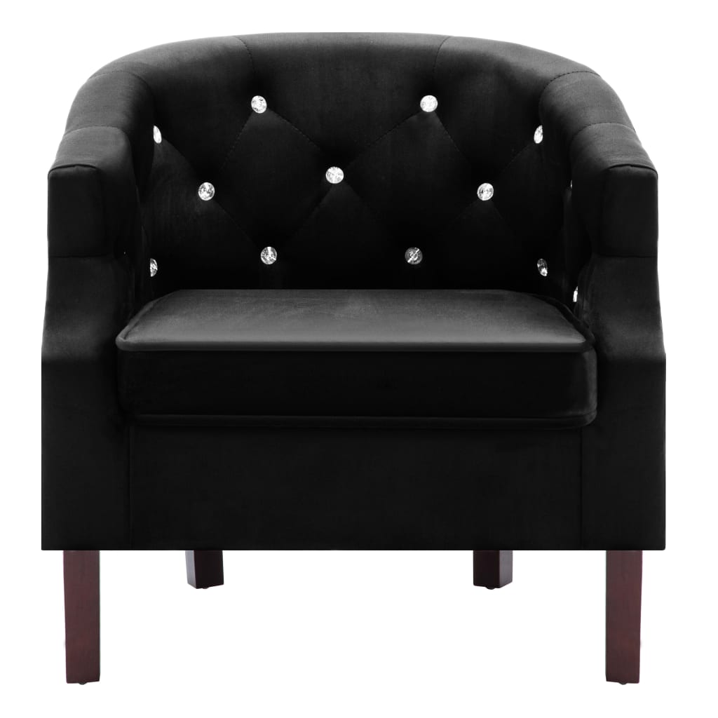 Fauteuil fluweel zwart