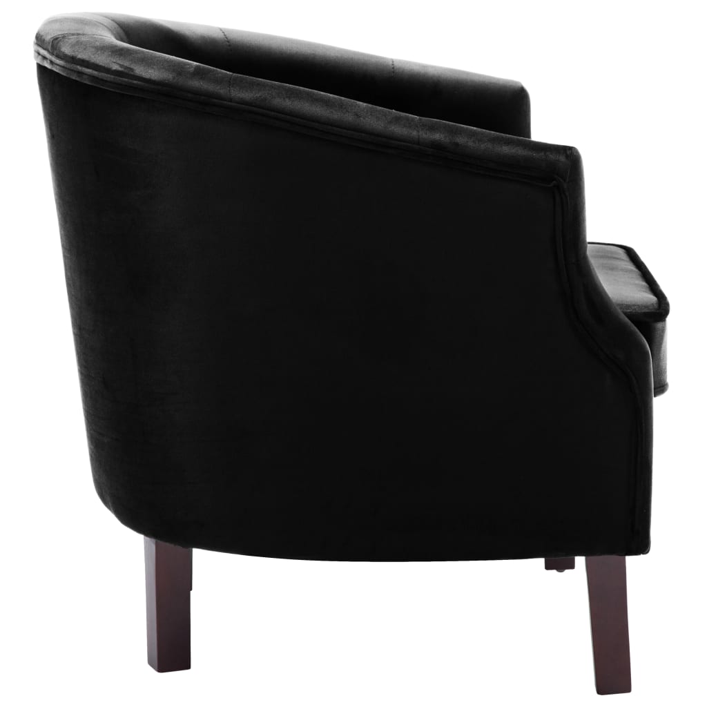 Fauteuil fluweel zwart