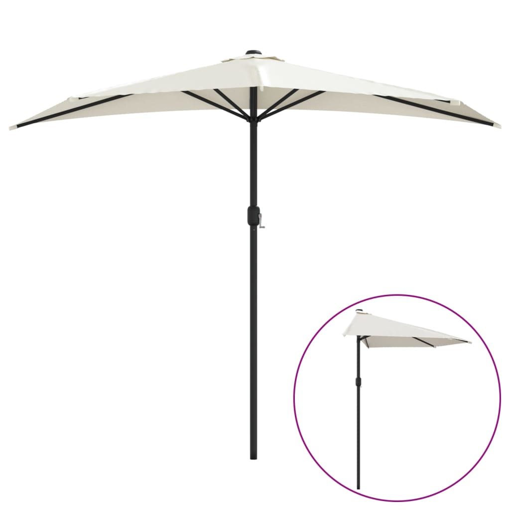 Balkonparasol half met aluminium paal 270x144 cm