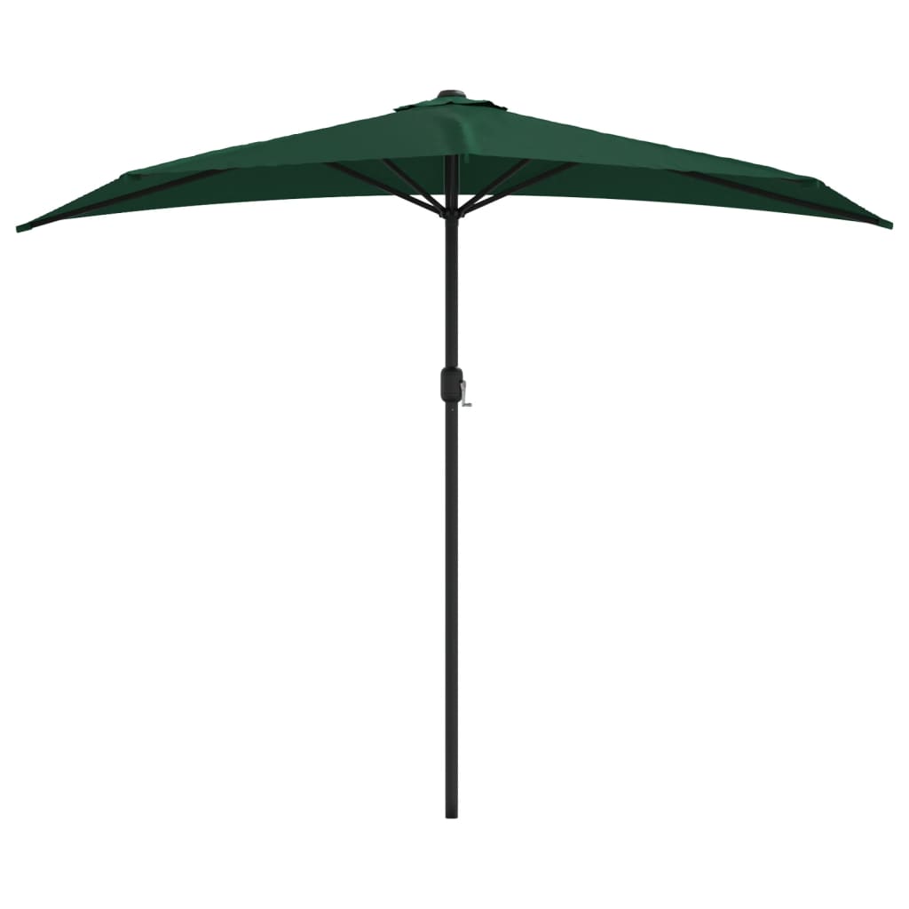 Balkonparasol half met aluminium paal 270x144x222 cm terracotta