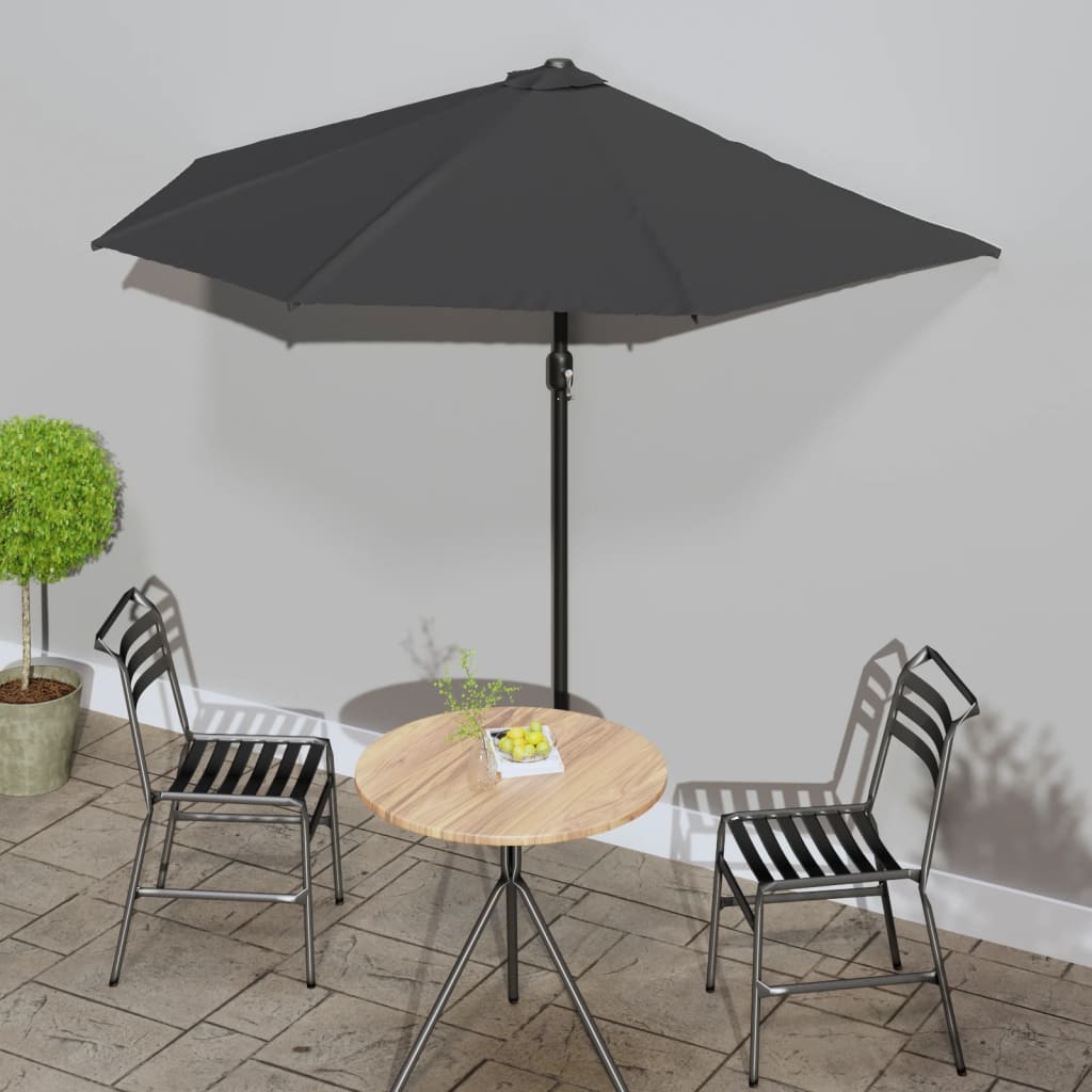 Balkonparasol half met aluminium paal 270x144 cm