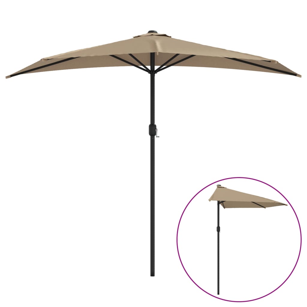 Balkonparasol half met aluminium paal 270x144 cm