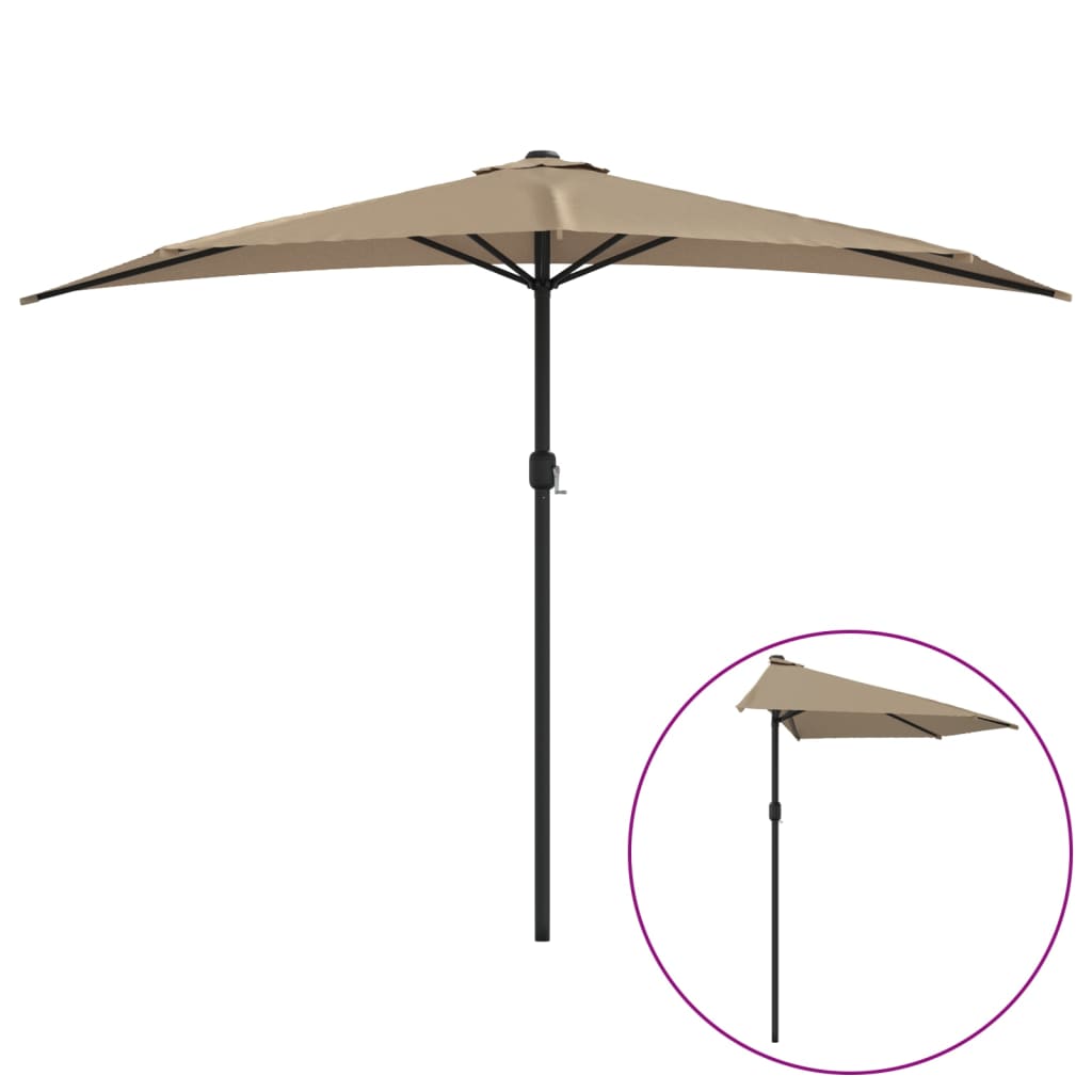 Balkonparasol half met aluminium paal 270x144 cm