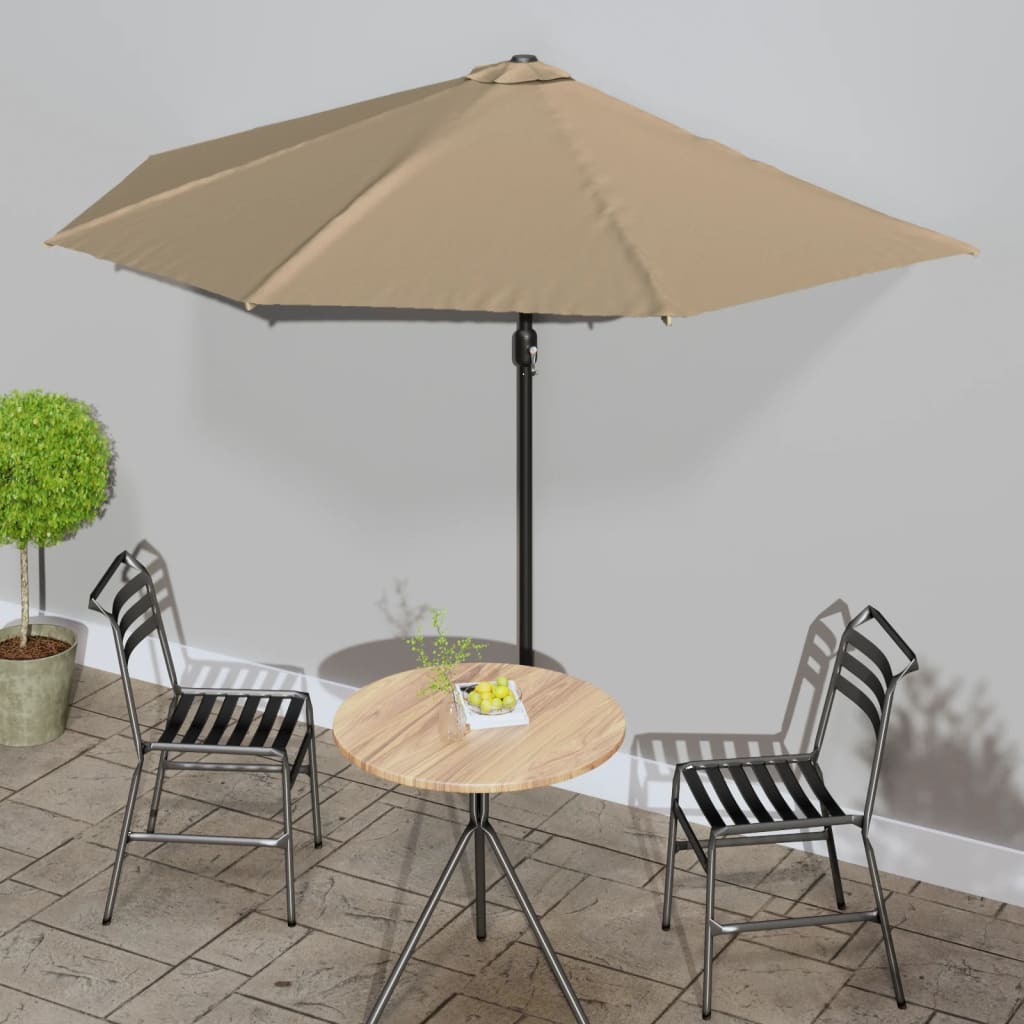 Balkonparasol half met aluminium paal 270x144 cm