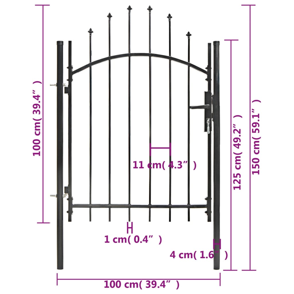 Poort 1x2 m staal