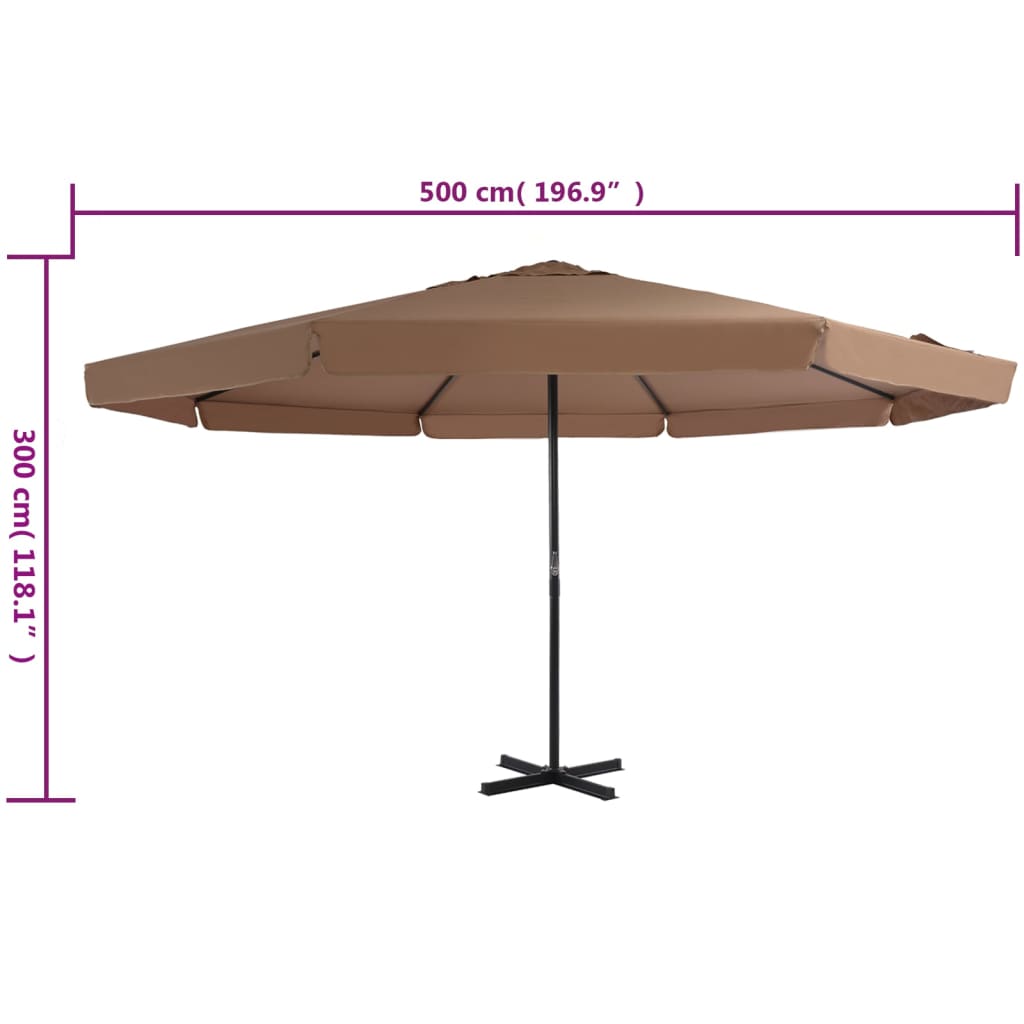 Parasol met aluminium paal 600 cm