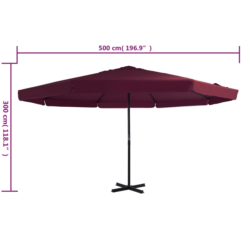 Parasol met aluminium paal 600 cm