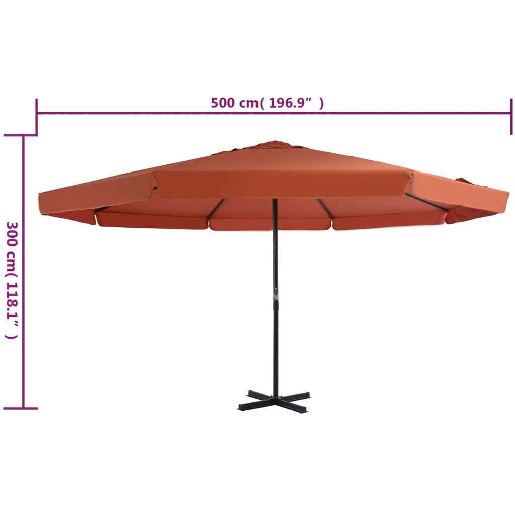 Parasol met aluminium paal 600 cm