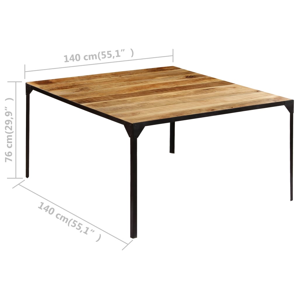 Eettafel 140x140x76 cm massief mangohout