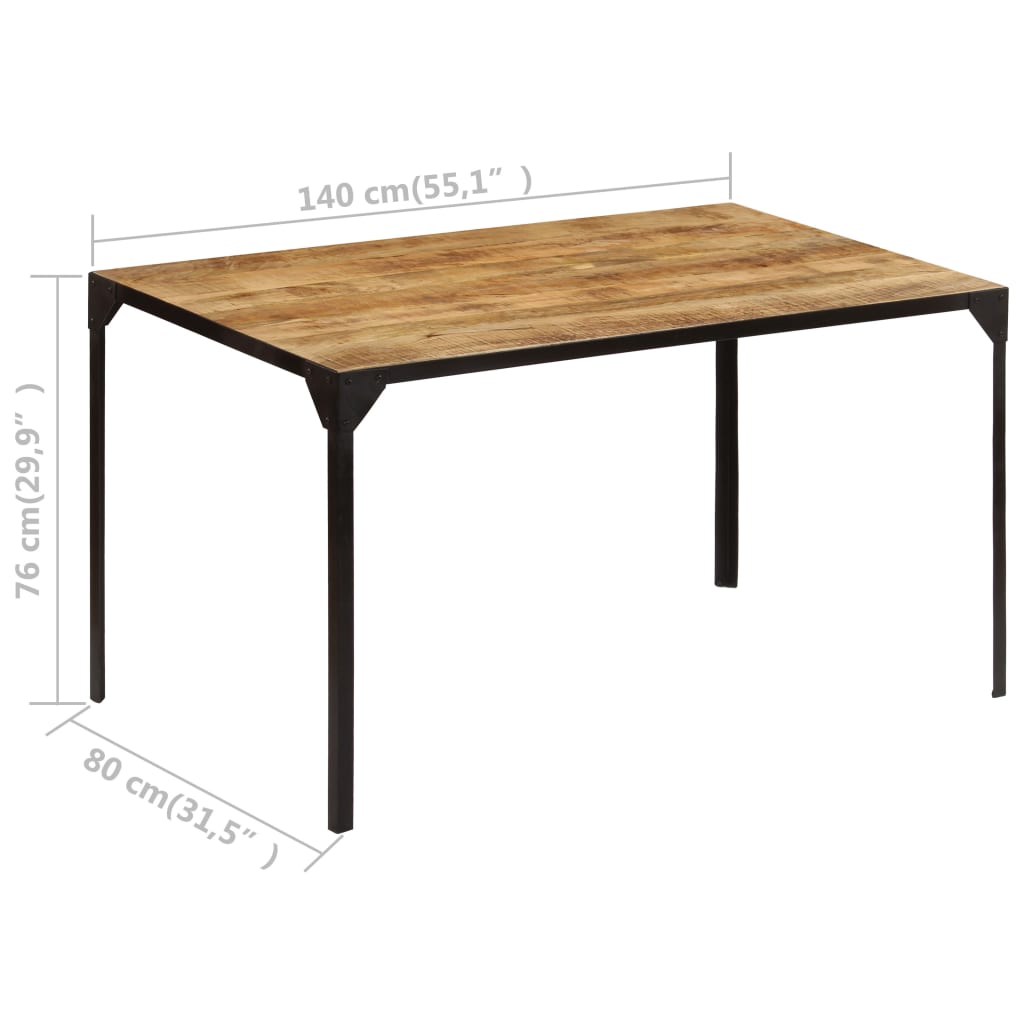 Eettafel 140x140x76 cm massief mangohout