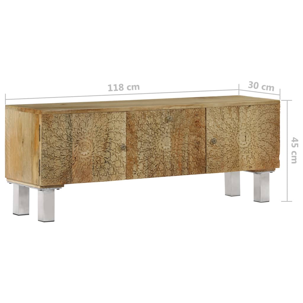 Tv-meubel 118x30x45 cm massief mangohout