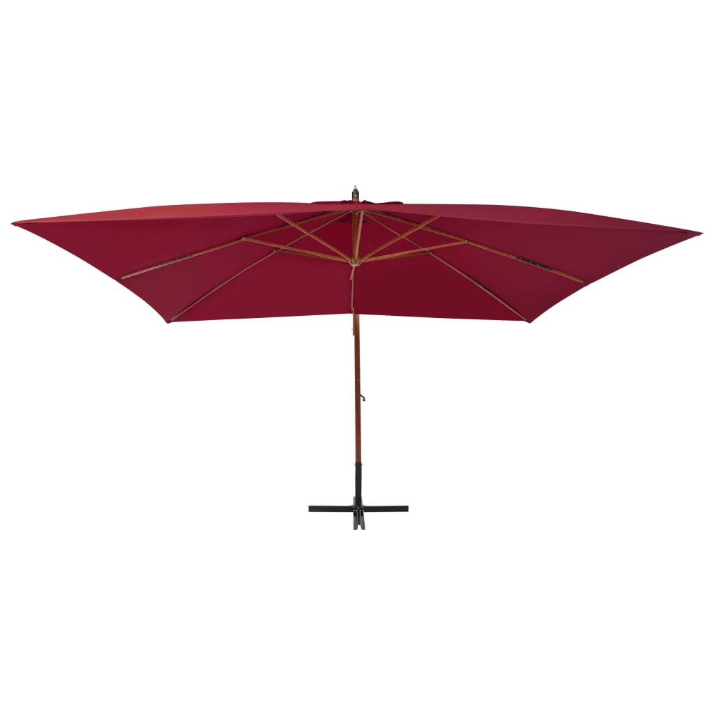 Zweefparasol met houten paal 400x300 cm