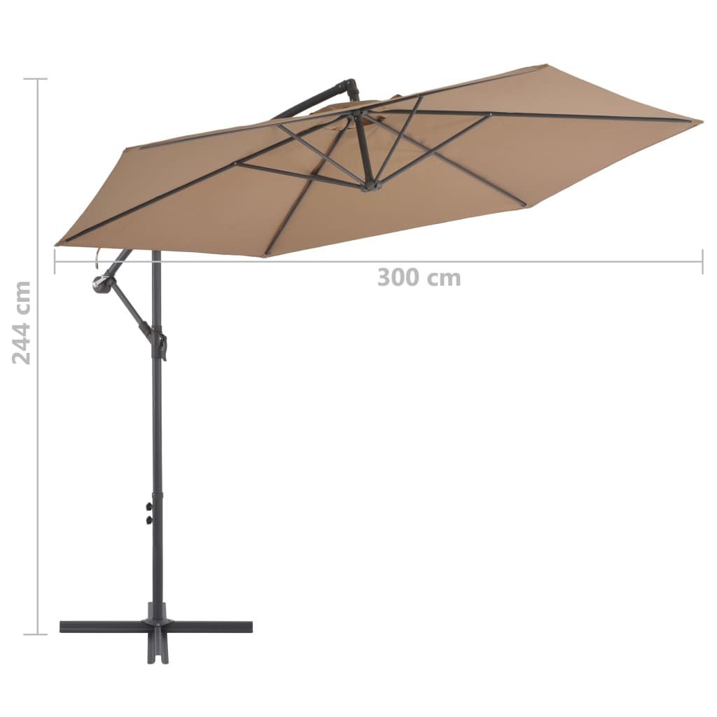 Zweefparasol met aluminium paal 300 cm