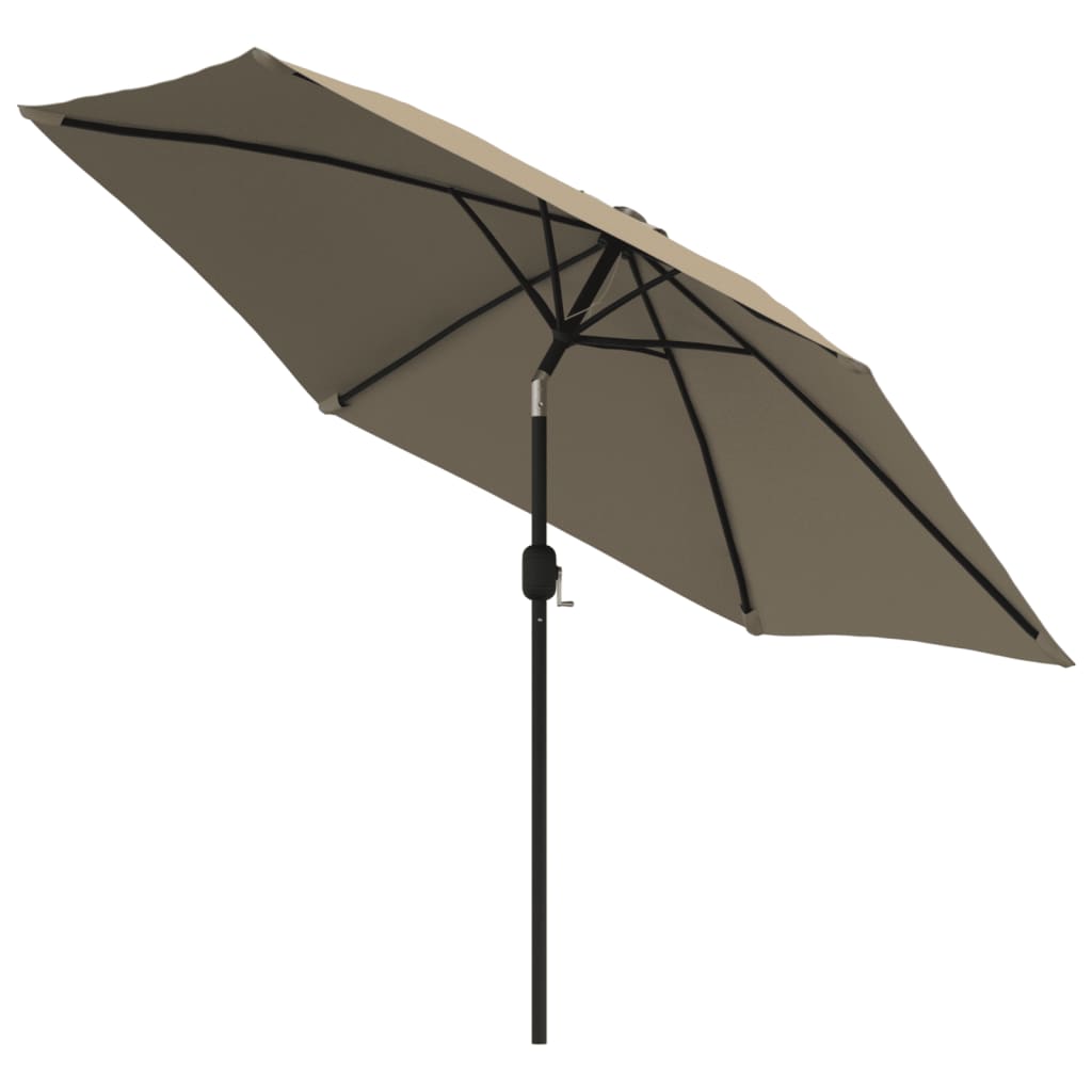 Parasol met LED-verlichting en stalen paal 300 cm