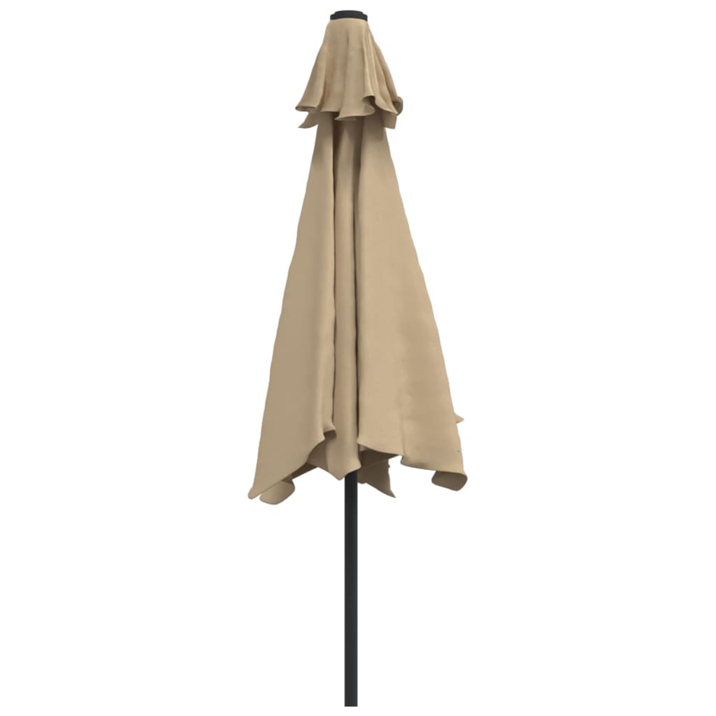 Parasol met LED-verlichting en stalen paal 300 cm