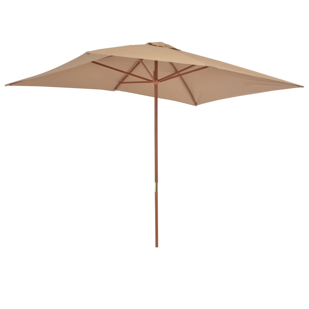 Parasol met houten paal 200x300 cm