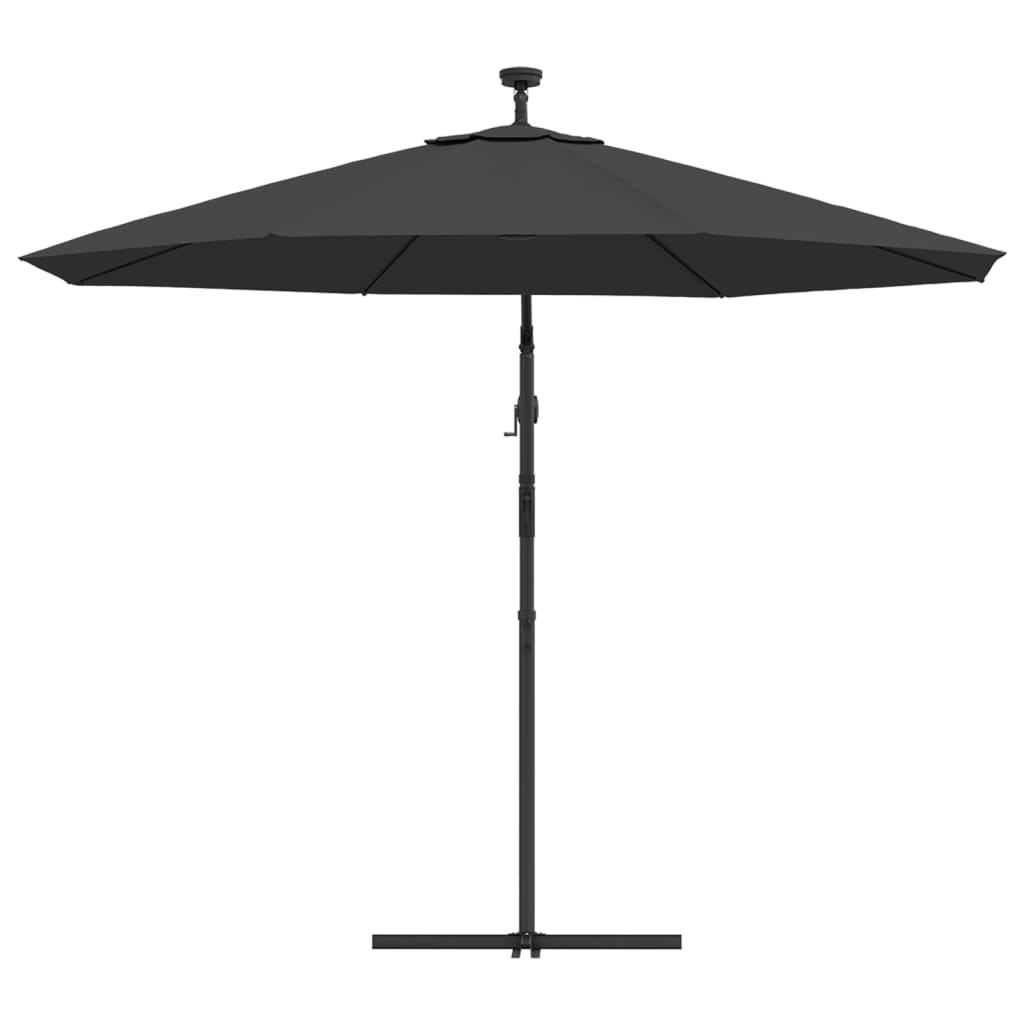 Zweefparasol met LED-verlichting en stalen paal 300 cm