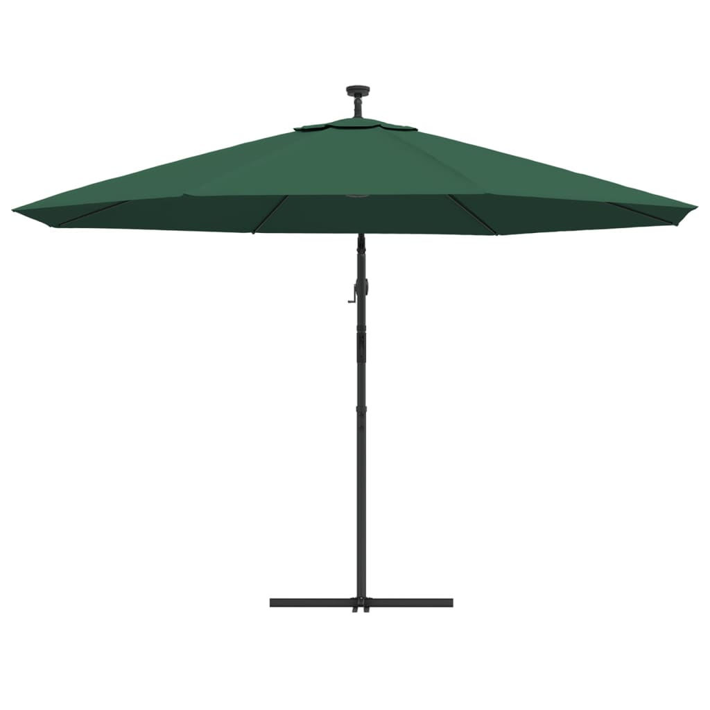 Zweefparasol met LED-verlichting en stalen paal 300 cm