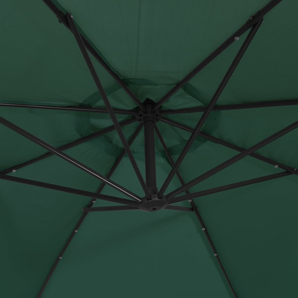 Zweefparasol met LED-verlichting en stalen paal 300 cm