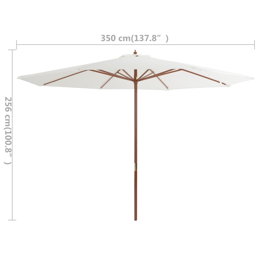 Parasol met houten paal 350 cm