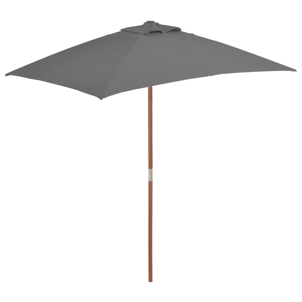 Parasol met houten paal 150x200 cm