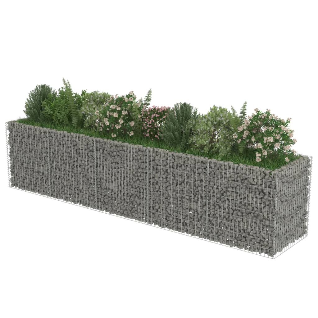 Gabion plantenbak verhoogd 360x50x50 cm gegalvaniseerd staal