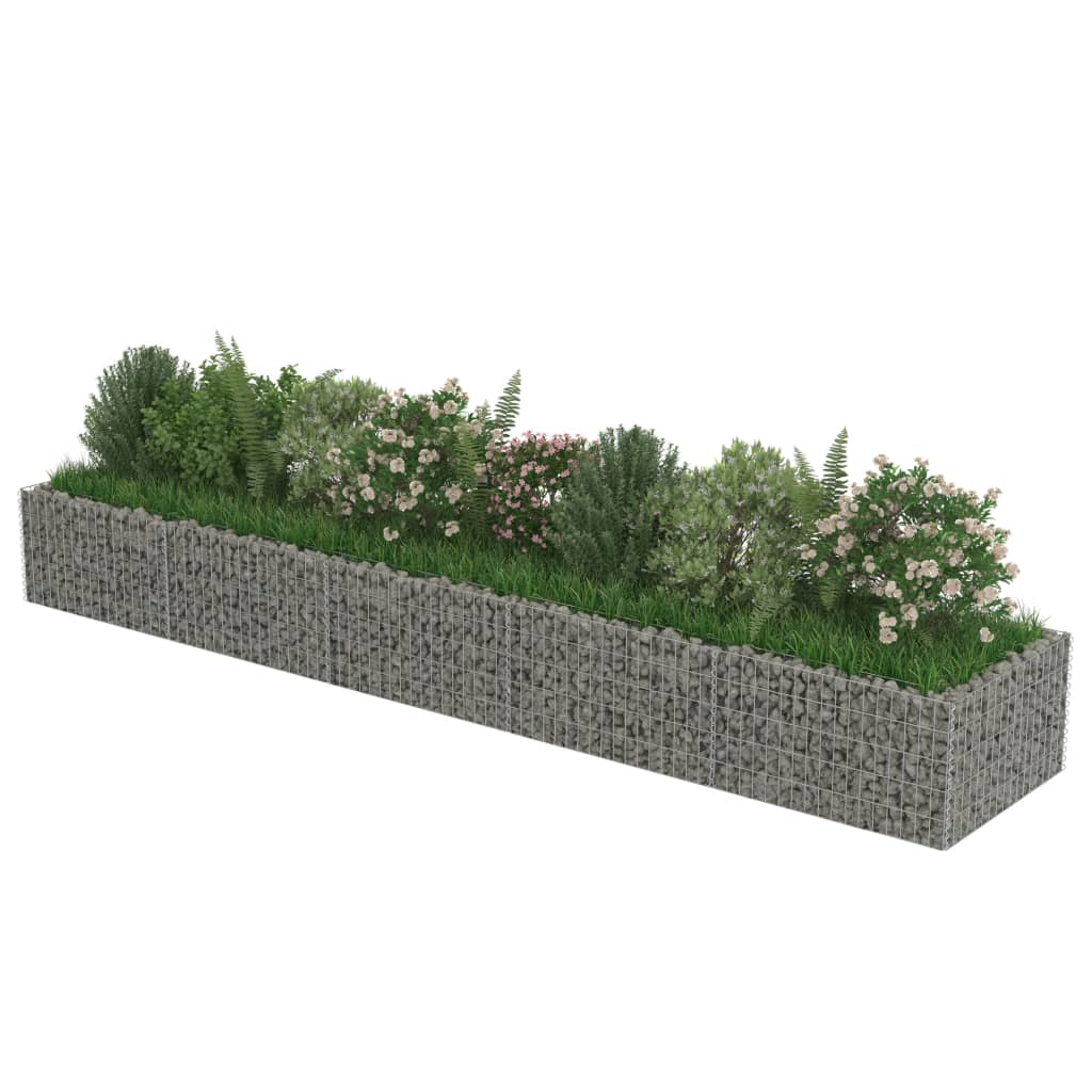 Gabion plantenbak verhoogd 360x50x50 cm gegalvaniseerd staal