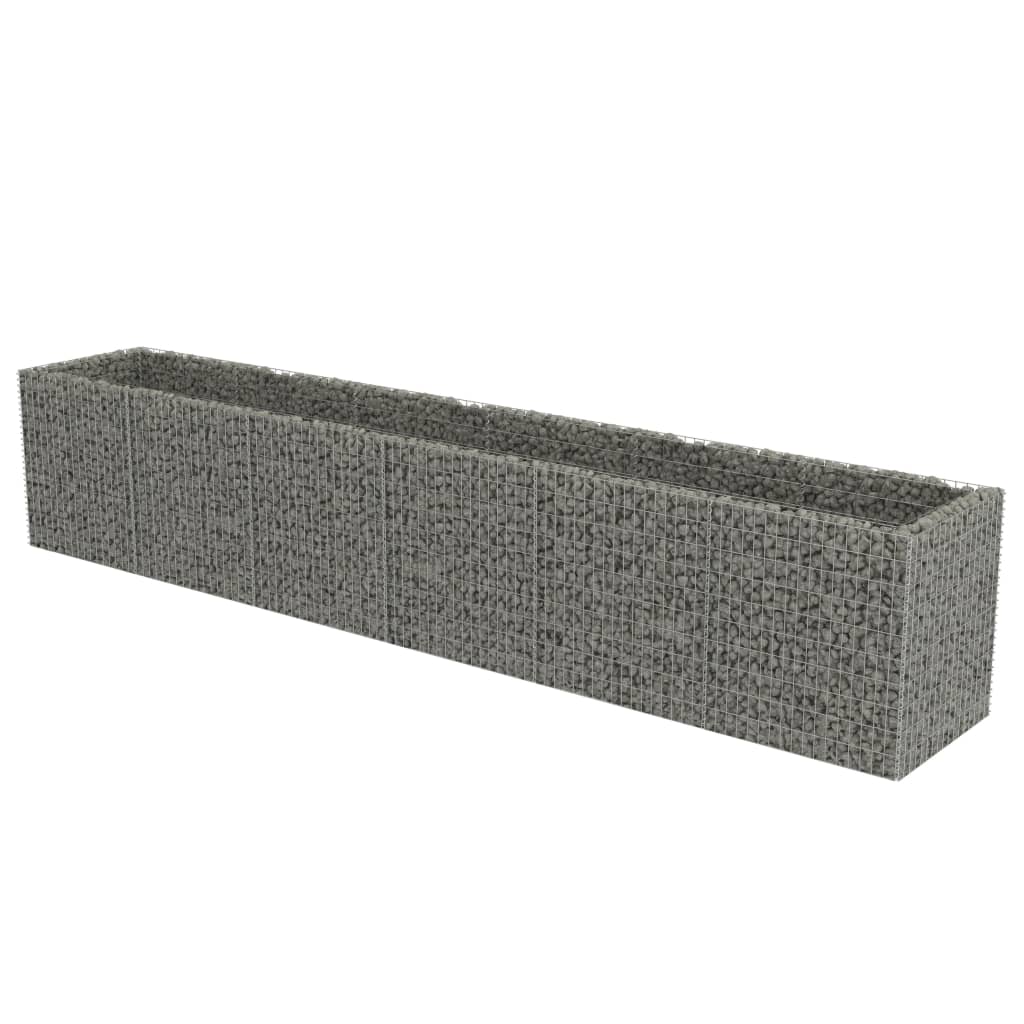 Gabion plantenbak verhoogd 360x50x50 cm gegalvaniseerd staal