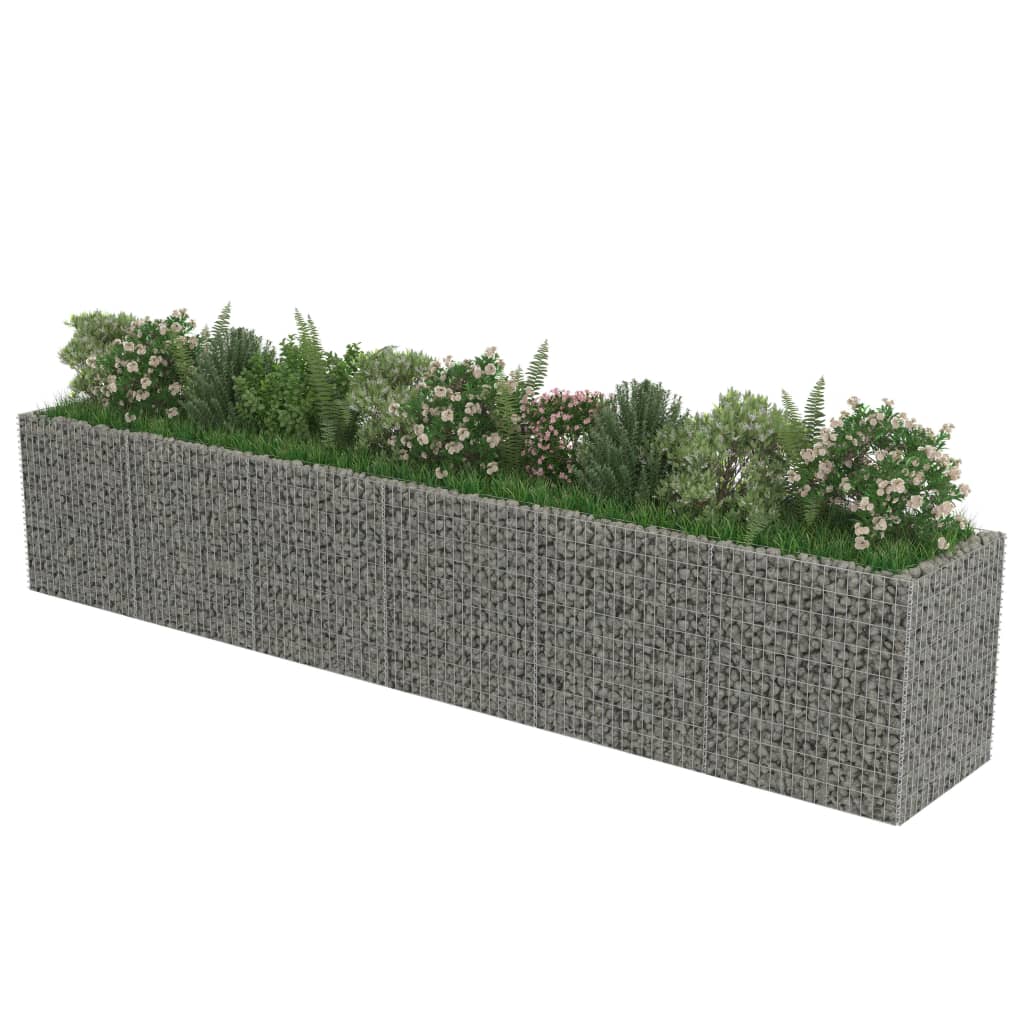 Gabion plantenbak verhoogd 360x50x50 cm gegalvaniseerd staal