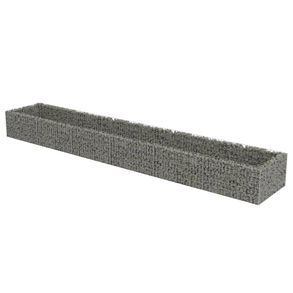 Gabion plantenbak verhoogd 360x50x50 cm gegalvaniseerd staal