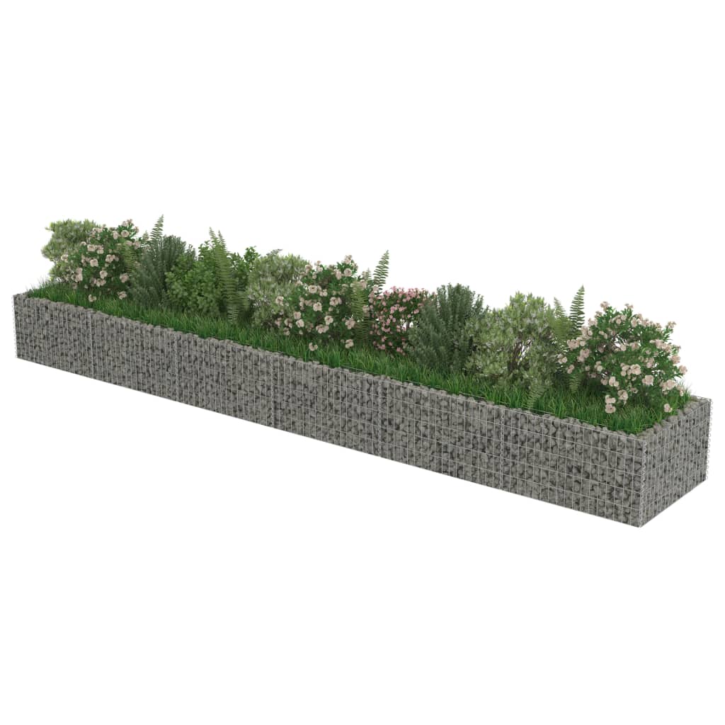 Gabion plantenbak verhoogd 360x50x50 cm gegalvaniseerd staal