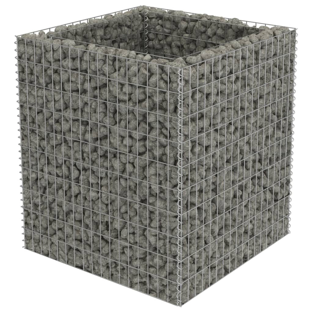 Gabion plantenbak verhoogd 90x90x100 cm gegalvaniseerd staal