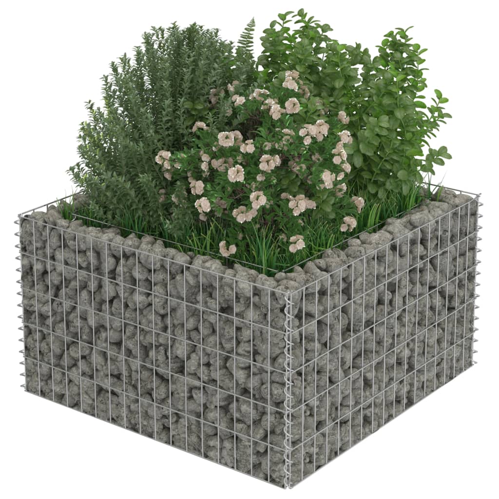 Gabion plantenbak verhoogd 360x50x50 cm gegalvaniseerd staal