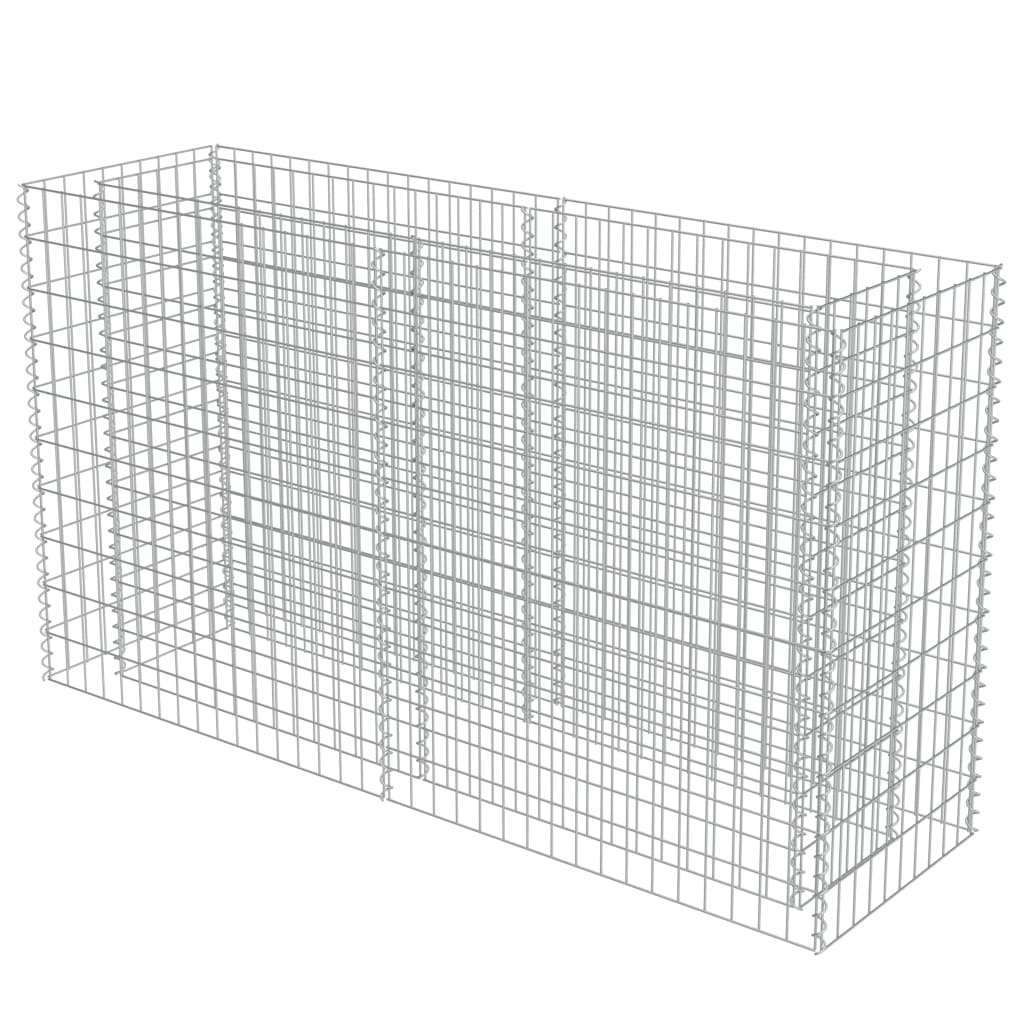 Gabion plantenbak verhoogd 90x90x100 cm gegalvaniseerd staal