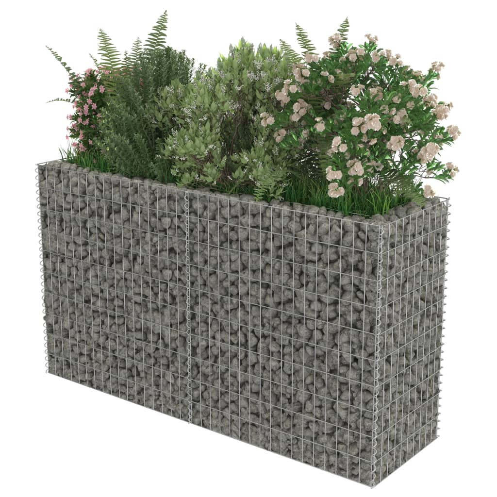 Gabion plantenbak verhoogd 360x50x50 cm gegalvaniseerd staal